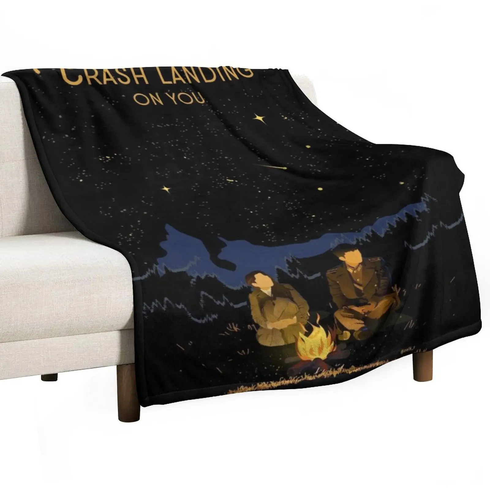

Crash Landing on You Throw Blanket funny gift Stuffeds sofa bed Plush Blankets