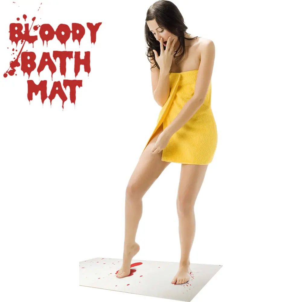 Halloween Blood Bath Mat That Turns Red When Wet Gag Gifts for Men Women Footprints Disappear Like Magic Novelty Prank Gifts