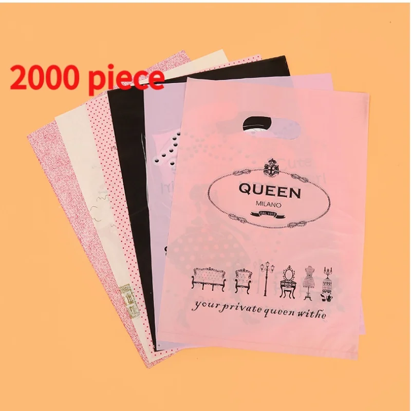 

20 00piece.Custom.Low Moq Fast Delivery Custom Logo Plastic Die Cut Handle Pe Bag Shopping Promotion And