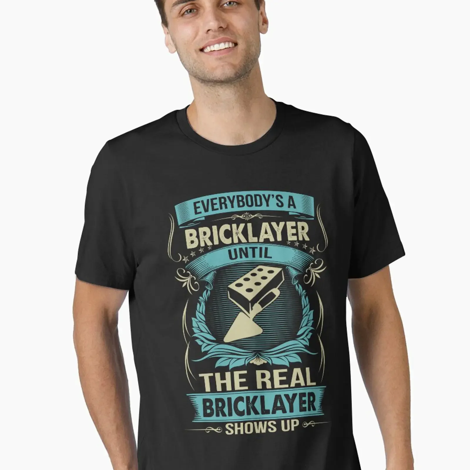 EVERYBODY IS A BRICKLAYER Essential T Shirt vintage Washed Versatile Top For Everyday Wear graphic Unisex Slightly