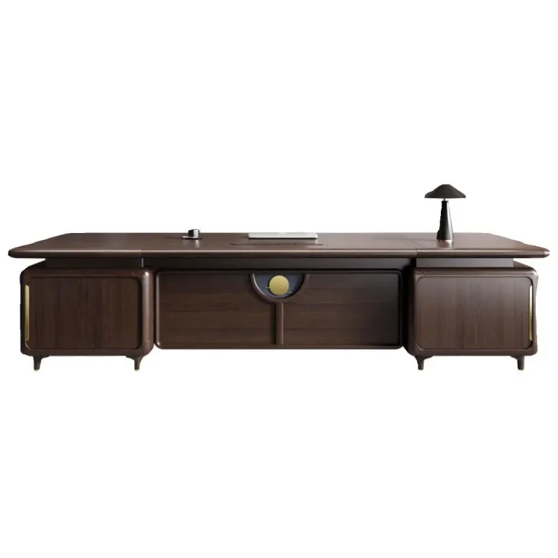 Solid Wood Executive Desk Luxury Office Table President Workstation for Home Office Manager
