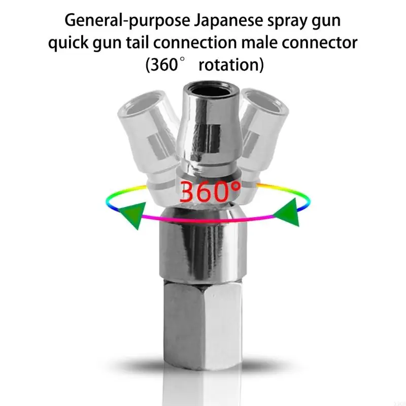 موصل دوار عالمي جديد 2025 مقاس 1/4 بوصة لضاغط الهواء يتميز بتطبيق مرن يدور 360 درجة #3