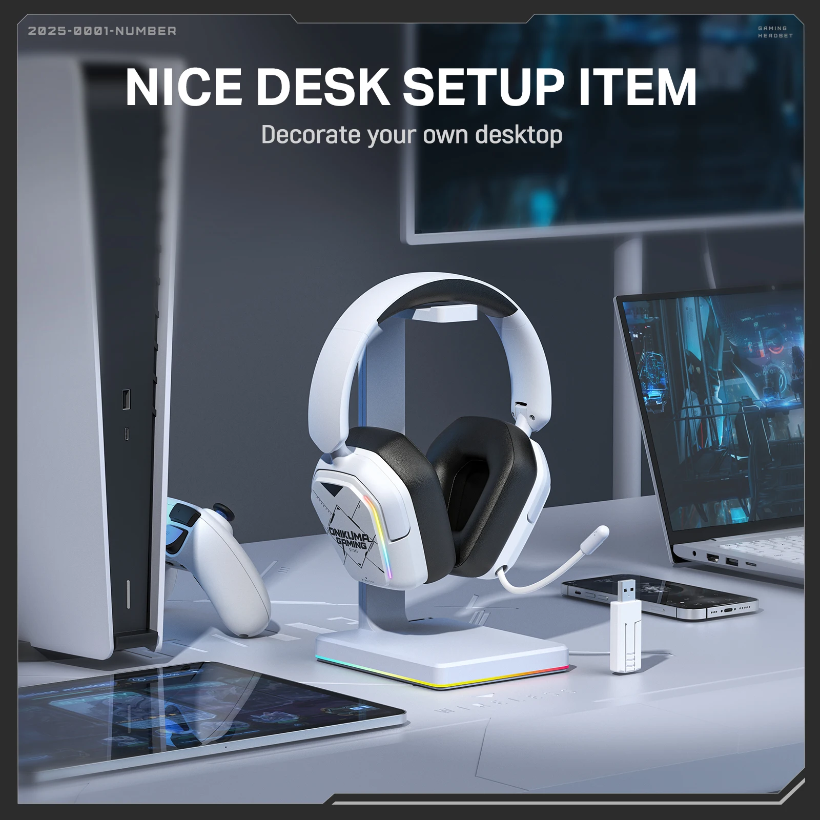 

NEW ONIKUMA GT883 Wireless Bluetooth Earphones Four-Mode Foldable Hifi Stereo Gaming Headset 360° Rotation Music Headphones