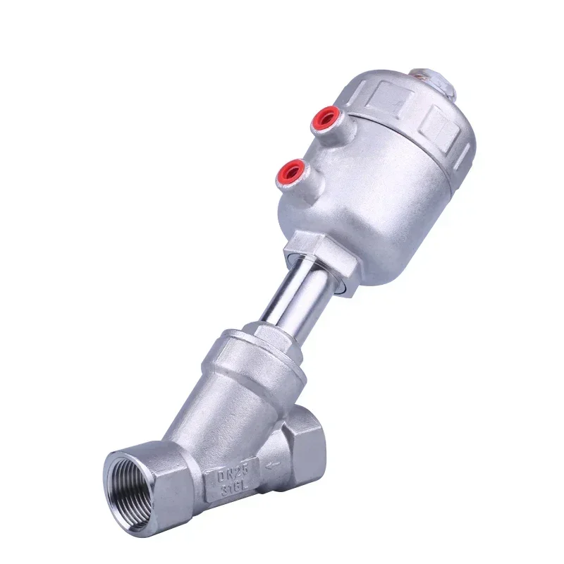 DN Series High Temperature And Corrosion Resistant Steam Pneumatic Valve Y Type Internal Thread Angle Seat Valve.