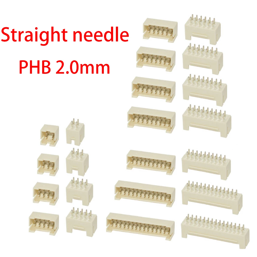 10 sztuk/partia nowy oryginalny PHB 2.0mm podziałka prosta igła klamra do siedzenia dwurzędowa 2x2 3 4 5 6 8p złącze PHSD