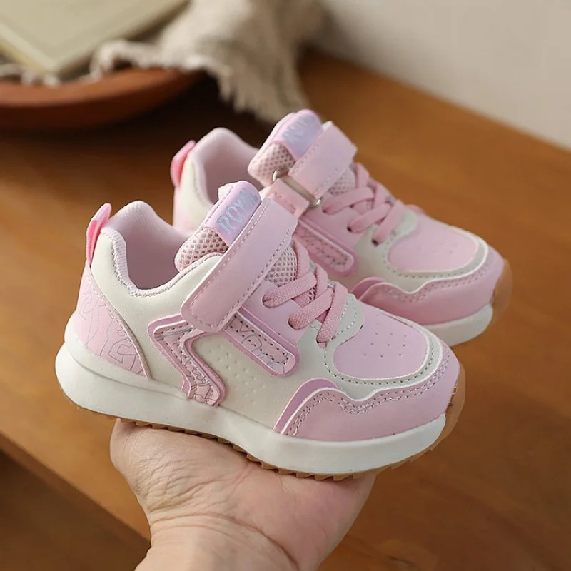 

PU Leather Sport Shoes For Children 2026 Trend Fashion Kid's Sneakers Soft-soled Ergonomics Boy's Girl's Running Footwear