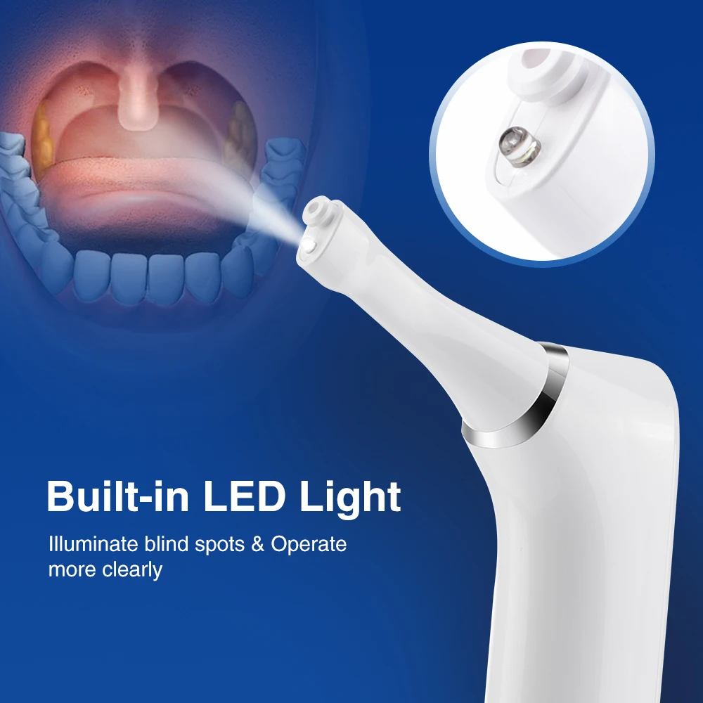 Kit de eliminación de piedras de amígdalas 6 en 1, vacío electrónico para la boca, cuidado bucal con 3 modos de succión, limpiador bucal, limpieza Dental inalámbrica