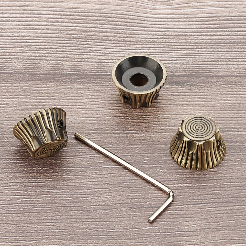 

4 Pcs Guitar Control Knob Accessories Knobs Metal Bass Alloy Potentiometer Pedal