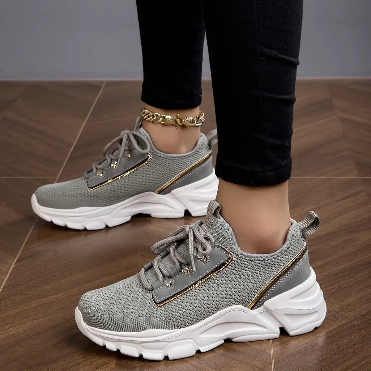 PU Leather Ete Brown Boots Woman Casual High Quality Women's Sneakers Woman Sport Shoes Sports-et-leisure Best Sellers