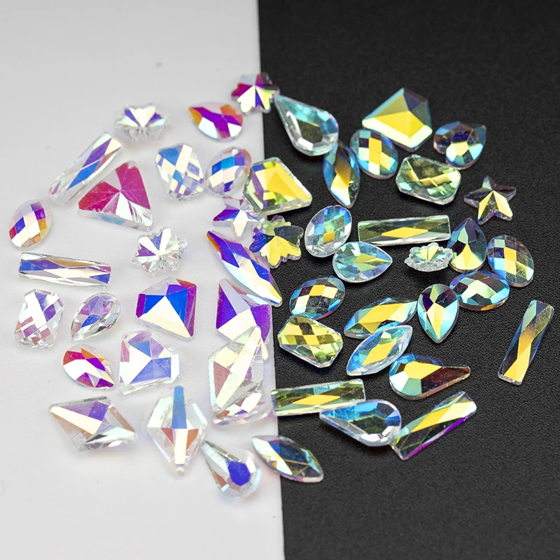 VDD Neueste Gemischte Formen Glas Kristall Strasssteine Flache Rückseite Glitzersteine für Nagelkunst DIY Dekorationen – Detail 26