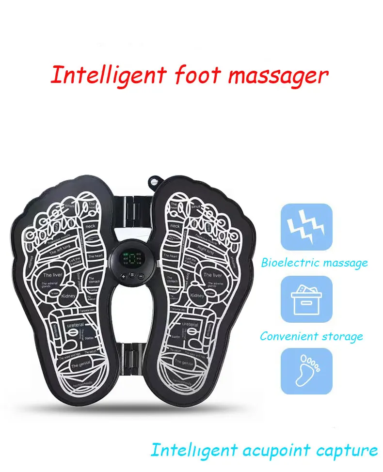 الكهربائية مدلك قدم الوسادة الكهربائية تدليك حصيرة EMS العضلات مدلك الاسترخاء قدم تدليك اللياقة البدنية Masajeador USB شحن