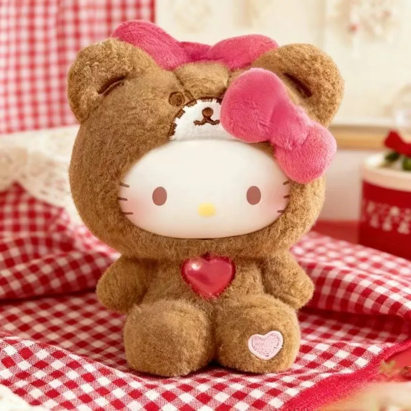 

Genuine Hello Kitty Teddy Pajamas Series Vinyl Plush Toy Blind Box Cute Action Figure Decoration for Kids Fans Gift