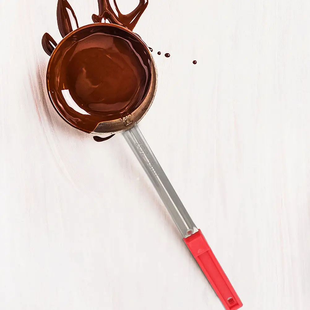 2Pcs Pizza Sauce Spoon Stainless Steel Portion Control Ladle with Long Handle for Pizza Making Sauce Spreading Stirring and
