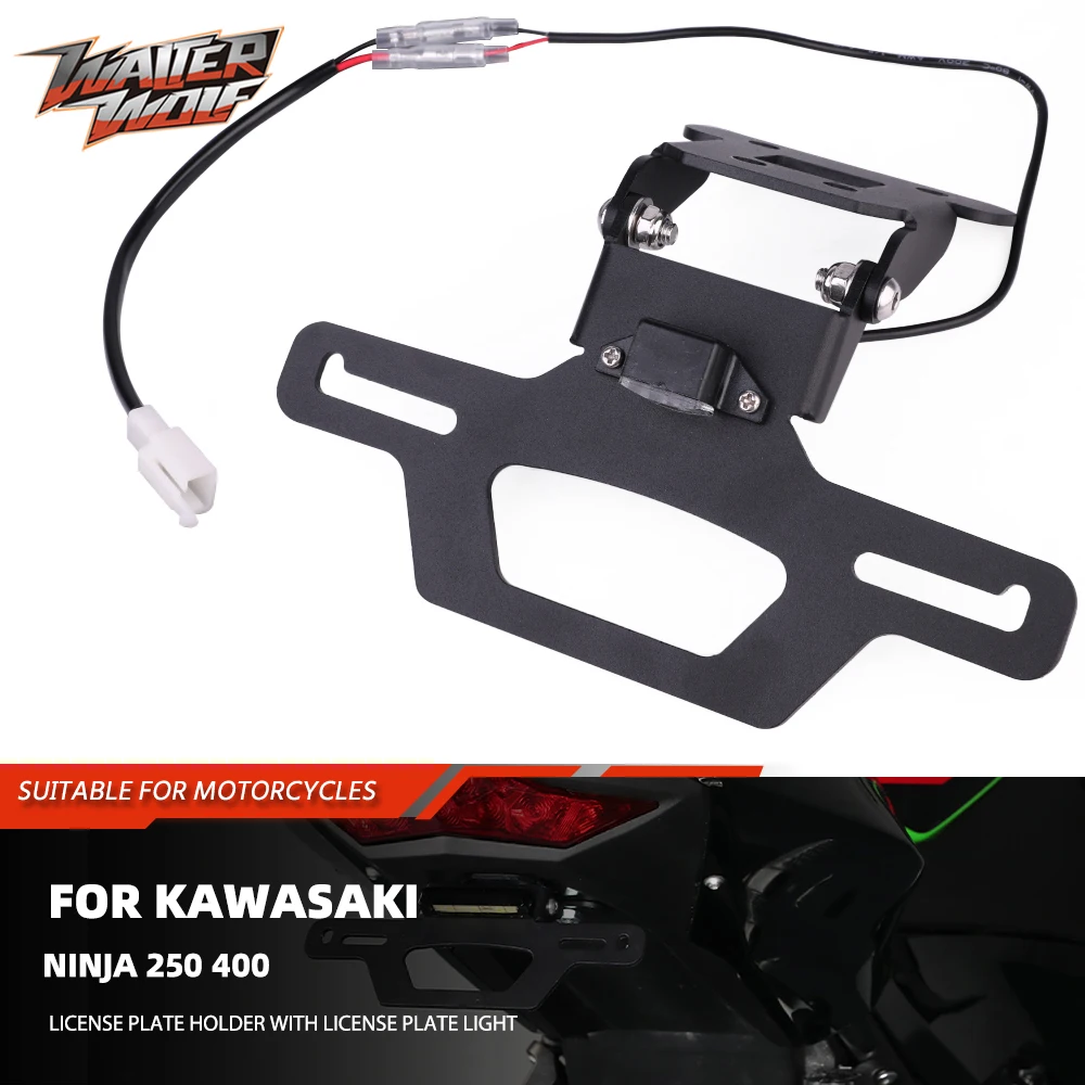 

License Plate Bracket For Kawasaki Ninja 250 400 Z250 ER250 Z300 ER300 Z400 ER400 Fender Eliminator with License Plate Light