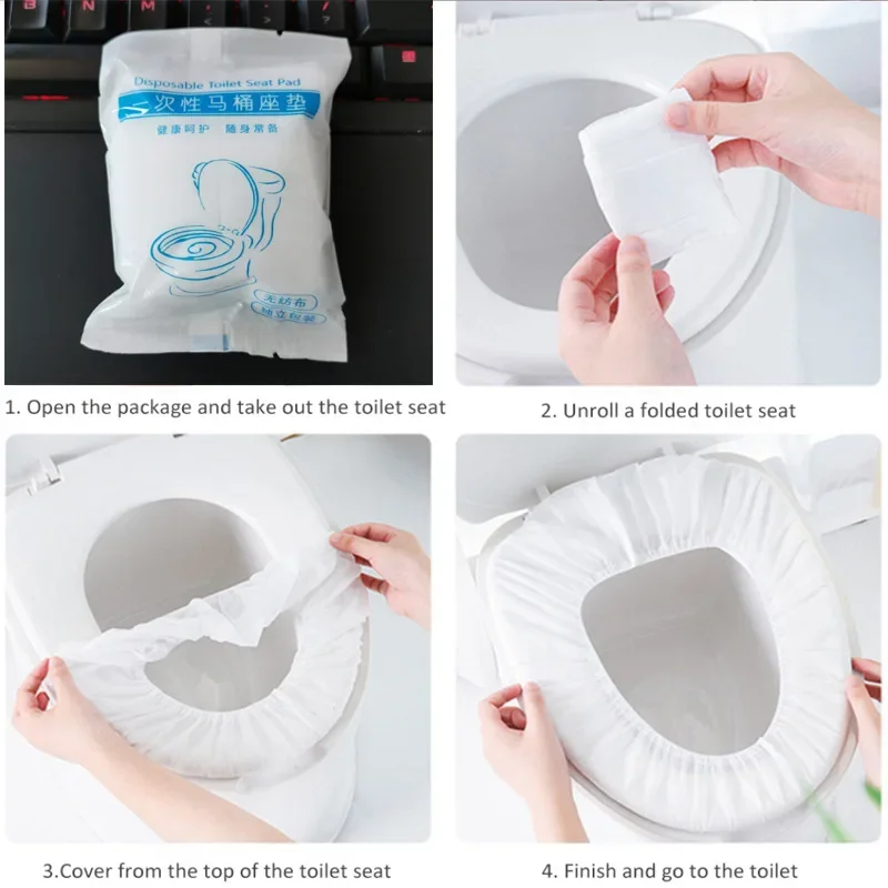 1pcs Travel Disposable Toilet Seat Covers Mat 100% Waterproof Toilet Paper Pad For Travel/Camping Bathroom Accessories