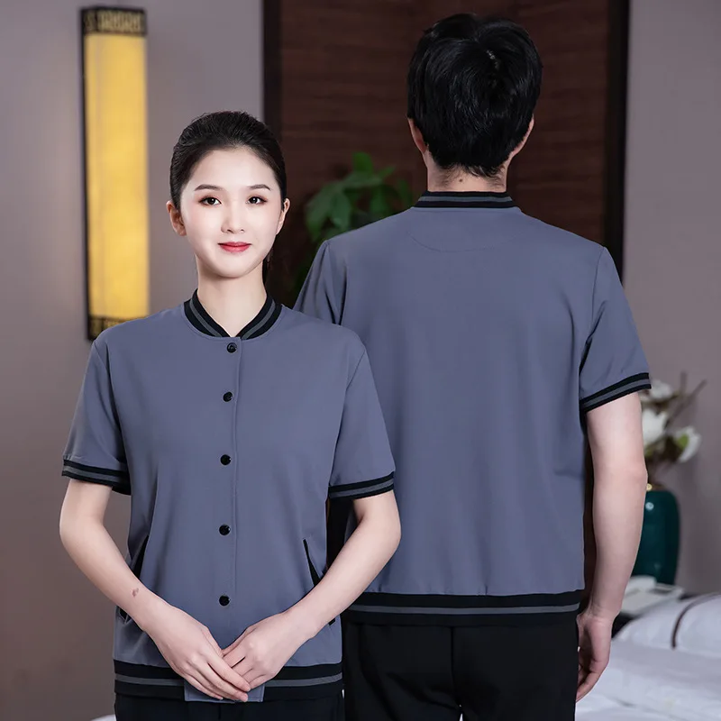 Hotel Property Cleaning Work Uniform for Women, Short Sleeve Summer Guest Room Attendant Cleaning Auntie Autumn Winter Cleaning