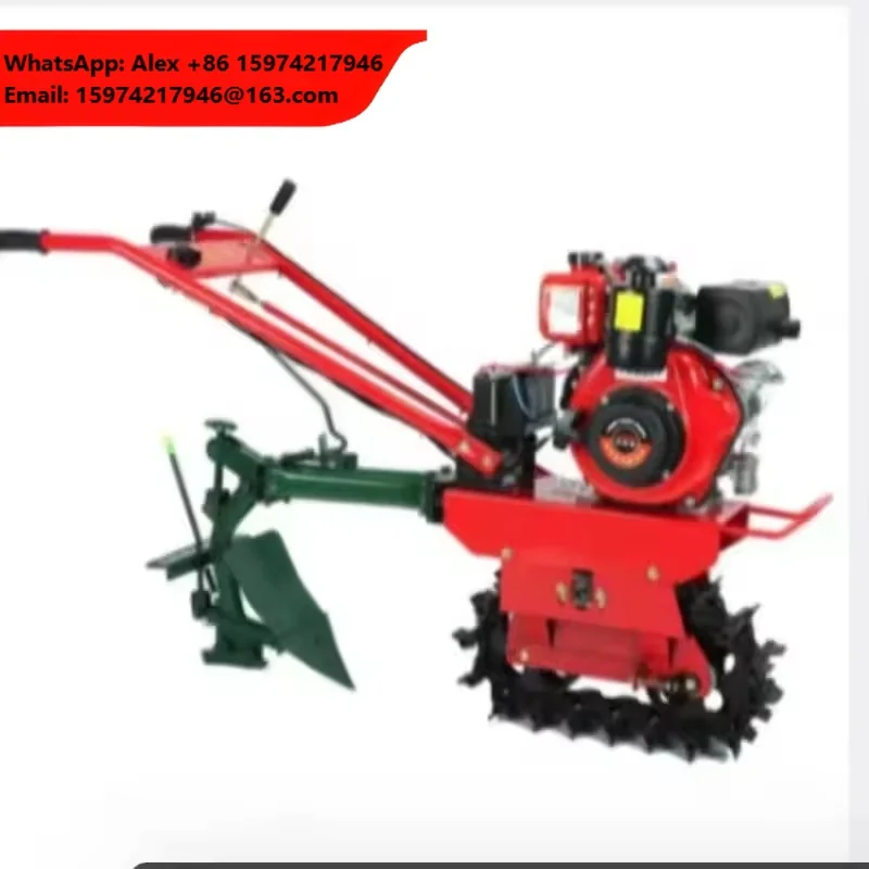 Multi-purpose Crawler Micro-tiller Chain Rail Small Red Cow Tillage Machine Agricultural Soil