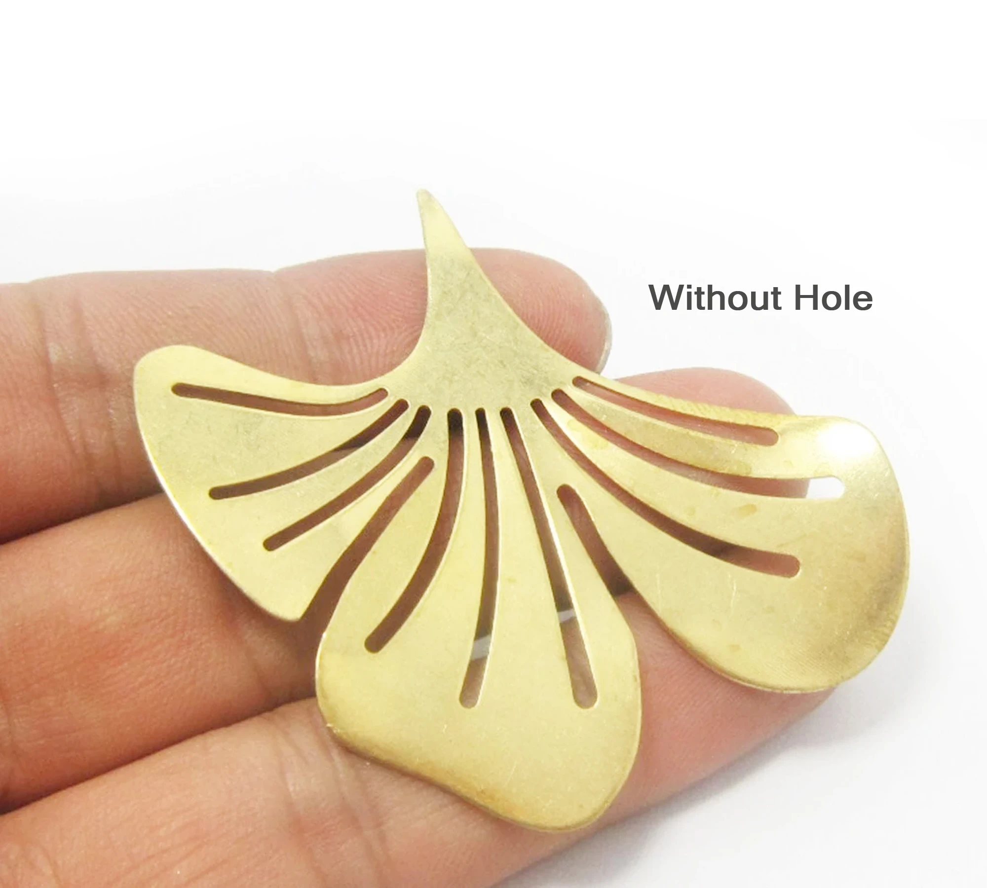 10pcs Brass Ginkgo Leaf, Large Leaf Component, Hairpin Making, Raw Brass Findings, DIY Ornament, 53x52mm, Jewelry Supplies -R560