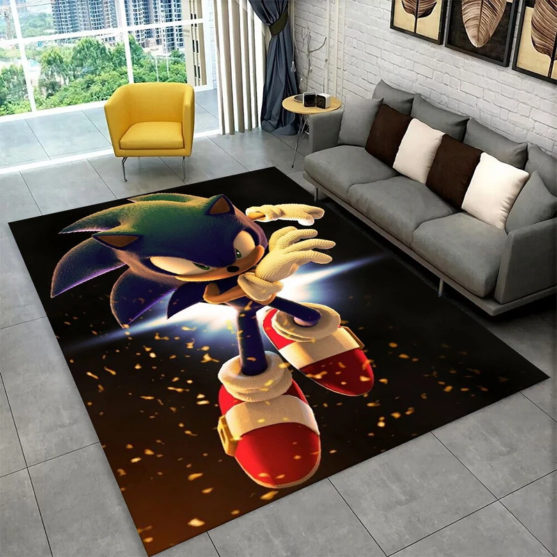 Classic S-Sonic Cartoon Game Carpet Rug for Playroom Bedroom Living Room Sofa Home Decor,kid Area Rug Non-slip Floor Mat Gift