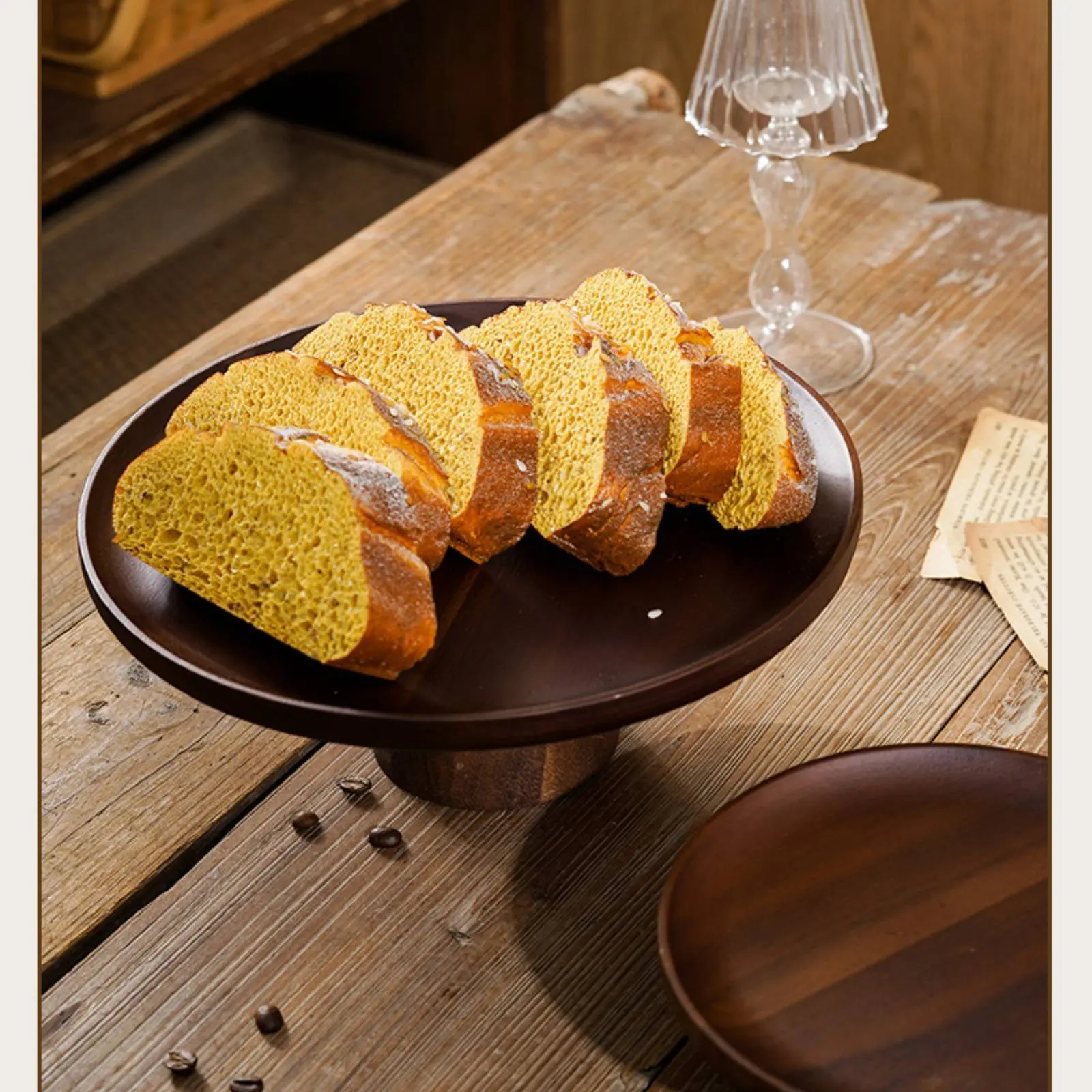 Soporte de exhibición de pasteles de diseño chino, base estable, bandeja redonda para té de la tarde, soporte de postres de pie alto, fácil de limpiar, bandeja para servir tartas