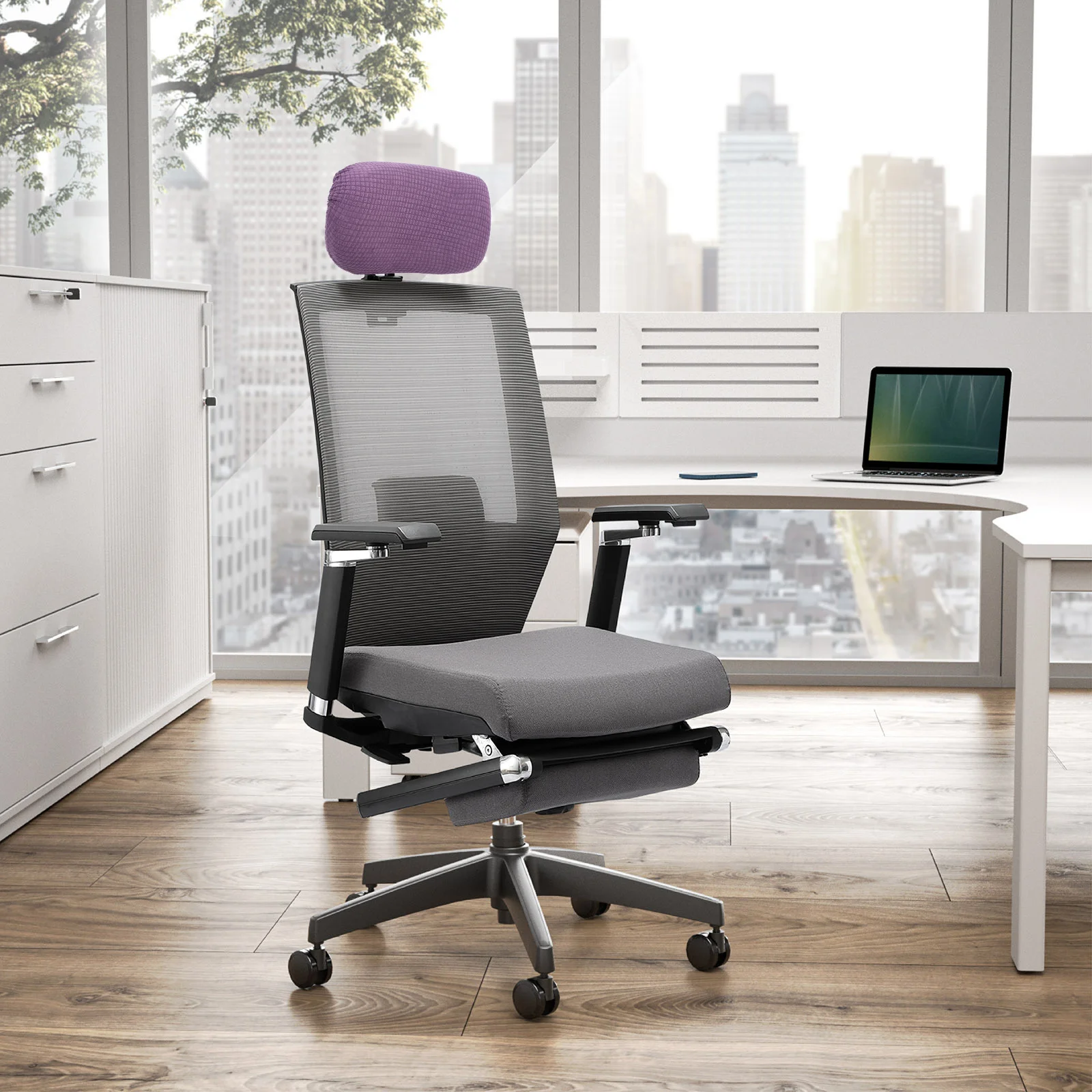 

Headrest Cover for Swivel Office Chair Soft Polyester Anti-Slip Protection for Home Hotel Party Chair Head Cushion