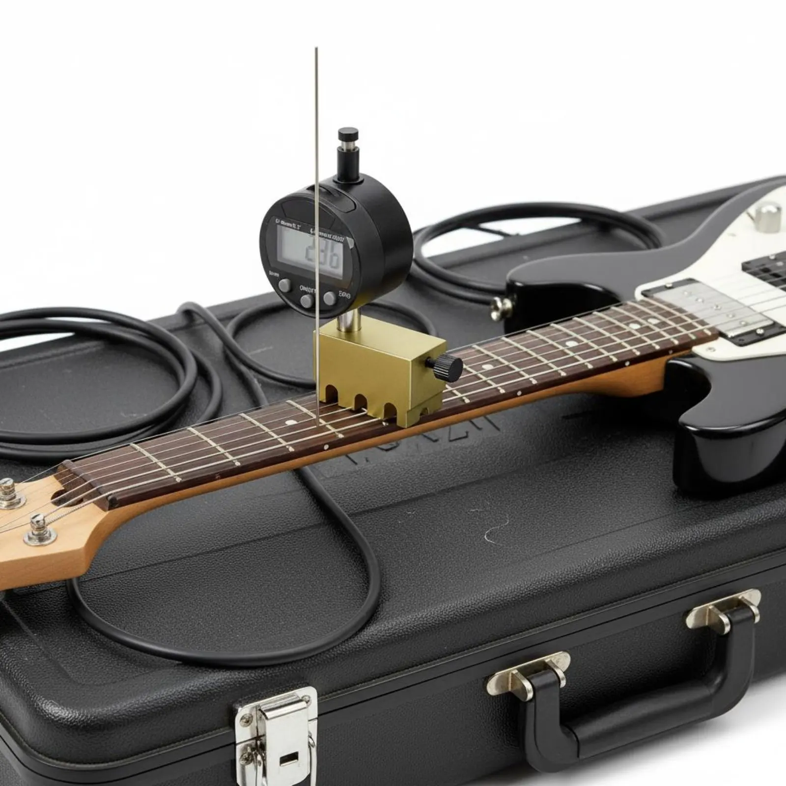 Digital String Height Gauge Precision Measurement Guitar String Action Gauge Digital Guitar Setup Ruler Reset to Reset To