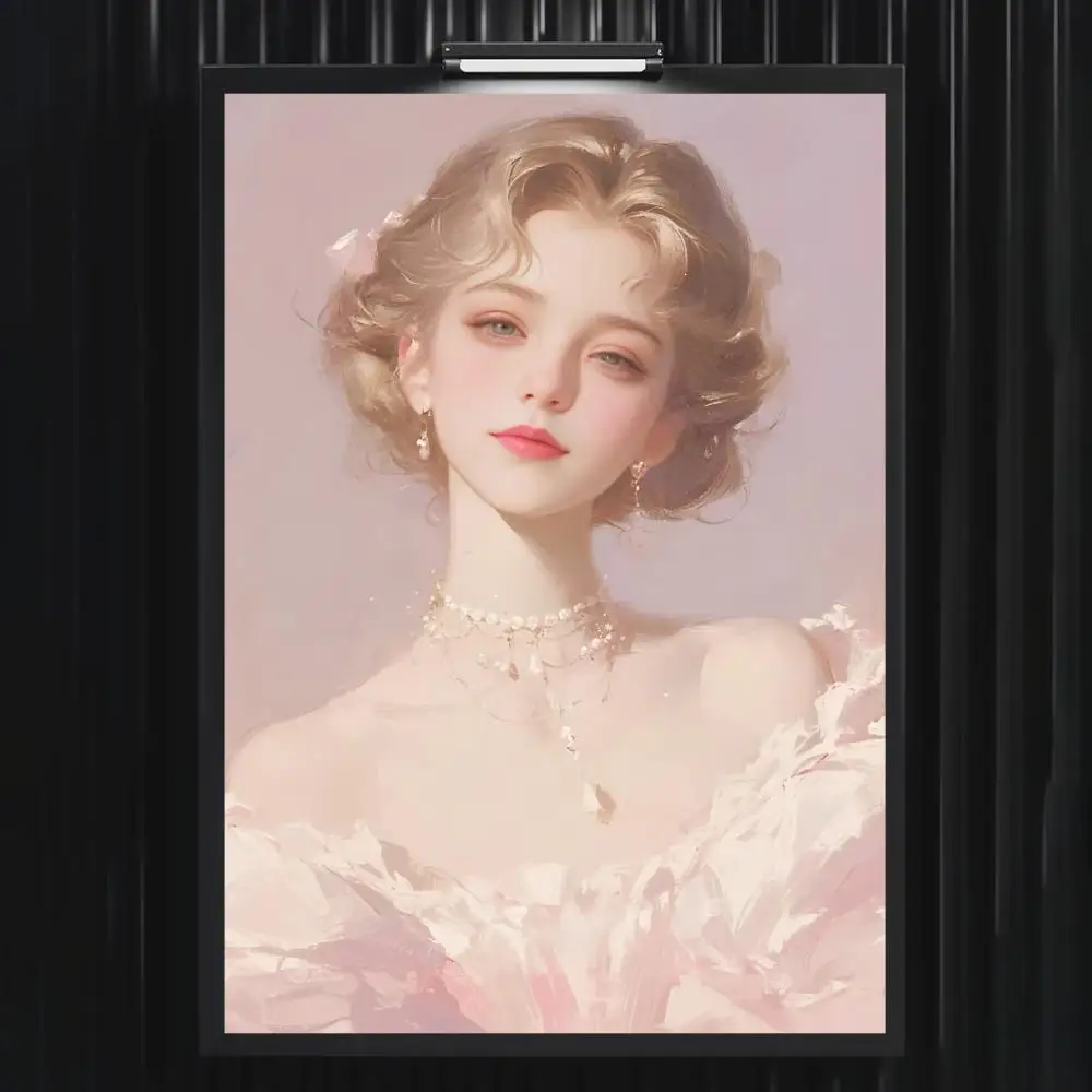 Nordisches Mode-Poster mit Hübscher Frau für Wohnzimmer, Schlafzimmer, Bar, Flur, Selbstklebende Wandkunst, Wasserfester Ästhetischer Druck – Detail 5