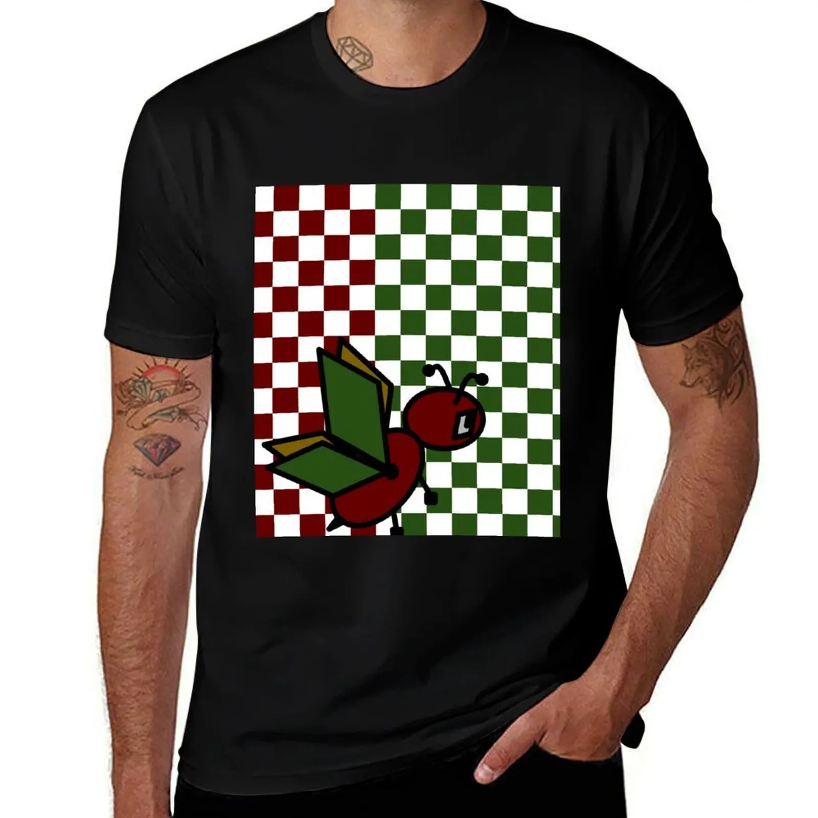 Fido Buggy Checkered Duo T-Shirt Trendy Print Short Sleeve T-Shirt
