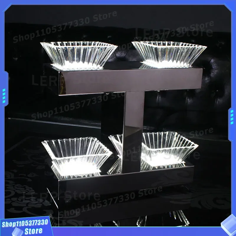 LED Luminous Fruit Plate Rechargeable Snack Tray Glowing Bar Serving Platter for KTV Party Home Decor Modern Light Up