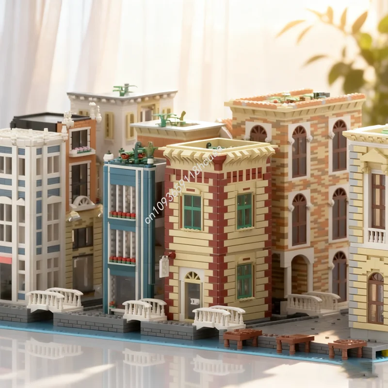 

15644 шт. MOC Italian Town Part 1 Creator Experted Модель Строительные блоки Строительная игрушка DIY Идея Рождественские подарки Дети День рождения