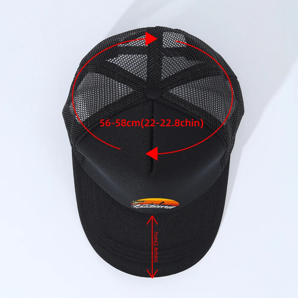 FISHING Printed Baseball Cap, Unisex Casual Sports Printed Mesh Breathable Sun Hat For Outdoor