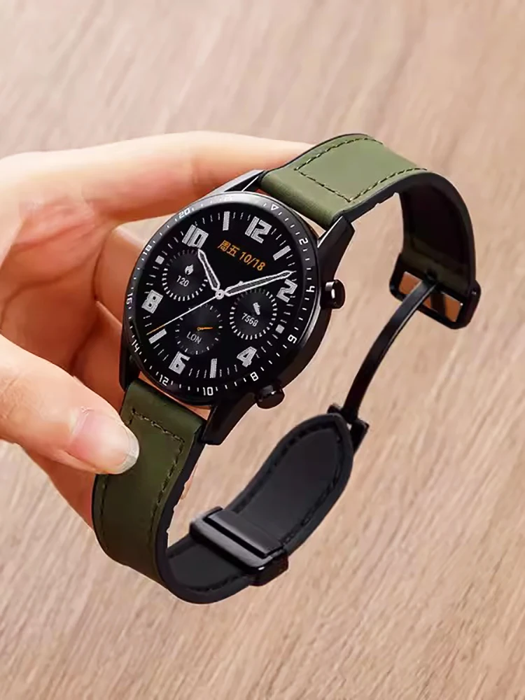 Huawei用磁気レザーウォッチバンド,Huawei Watch gt4 gt3 gt2 gt 2pro用46mmおよび20mmウォッチストラップ,新品