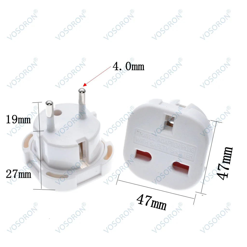 European Travel Plug Adapter (Type C), UK to European EU, Power Charge your Electronics in Italy,Greece, Germany,Outlet Adaptor