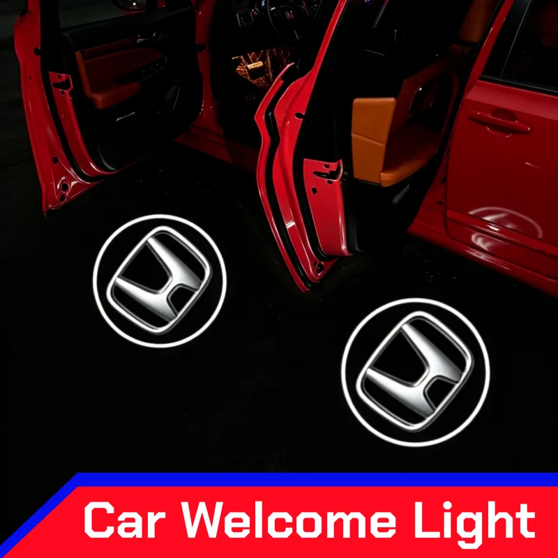 2 pièces pour Honda Mugen Jazz Fit Accord CRZ Vezel Civic CRV Insight Crosstour H-RV NSX, projecteur de porte de voiture, lumière de bienvenue LED, lumière d'ombre