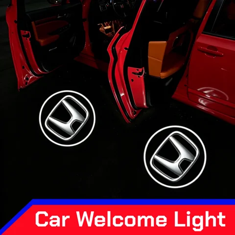 2Pcs for Honda Mugen Jazz Fit Accord CRZ Vezel Civic CRV Insight Crosstour H-RV NSX Car Door Projector Led Welcome Shadow Light