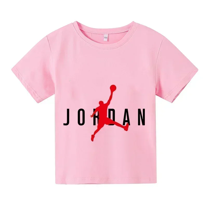 2024 Summer Cotton Kids Brand Sports Short Sleeve Kids Girls T-shirt Baby Boys Fashion Sports short sleeve