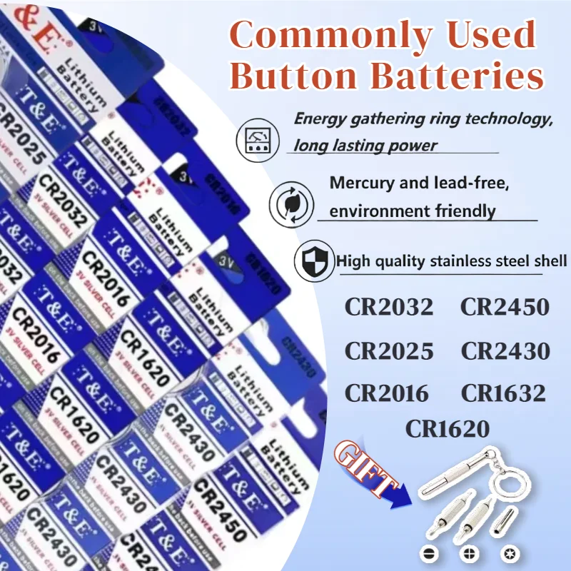 

CR2032 CR2025 CR1632 Lithium Battery 3V Coin Cell for Watch Calculator Remote Key Fob - Long Lasting, Fast Shipping