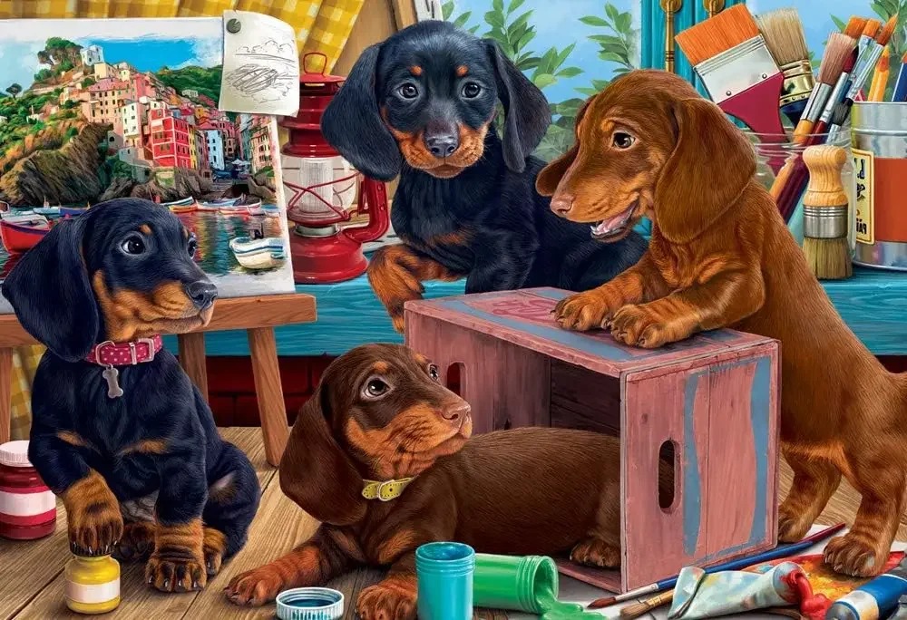 

Wooden Puzzle Studio Puppies Jigsaw Puzzle 300/500/1000 Pcs Hight Diffcult Challenging Living Room Decor Birthday Perfect Gifts