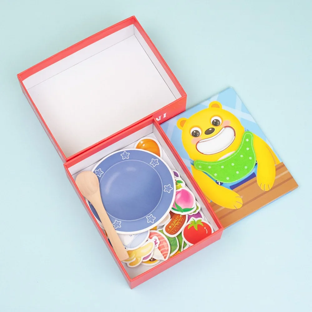 

Food Feeding Simulation Feeding Game Simulation Role Play Bear Pretend Food Set Early Education Spoon Parent-Child Feeding Toy