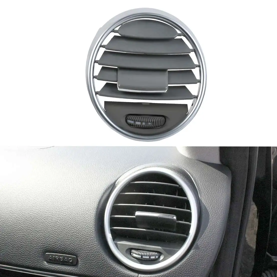 

A1648301954 Dashboard Left Side AC Air Conditioner Vent Outlet Panel Louvered Grille Adjustable fit for Benz W164 X164 Gray ABS