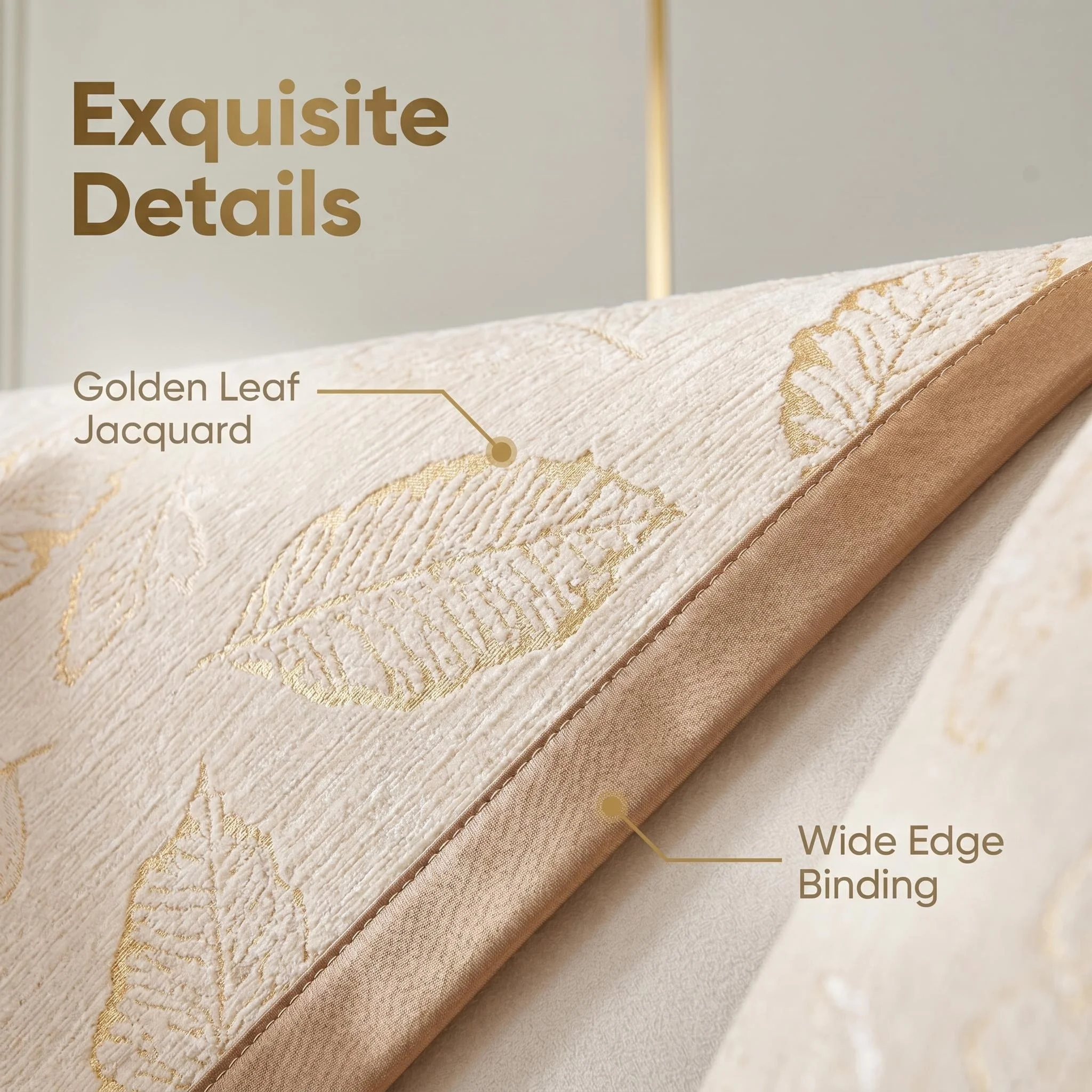 Light Luxury Leaves Jacquard Chenille Anti-Slip Sofa Cover, for All Seasons Living Room