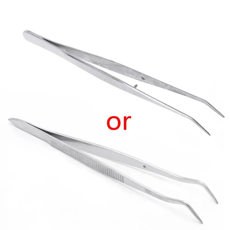 Stainless Steel Tweezers Serrated Curved Dental Instruments Dental Tool Drop Shipping