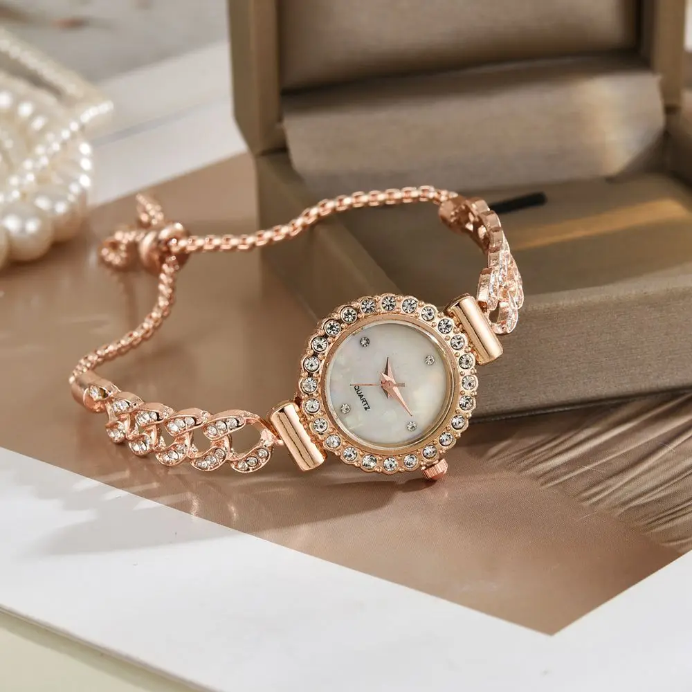 

Elegant Fashion Women Bracelet Watch Adjustable Chain Rhinestone Small Dial Quartz Wristwatches Часы Женские Наручные