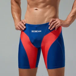 2024 NUOVO SEOBEAN-COSA DA SWIM BOXER a blocchi di colore a vita bassa da uomo, costume da bagno lungo VORTEX