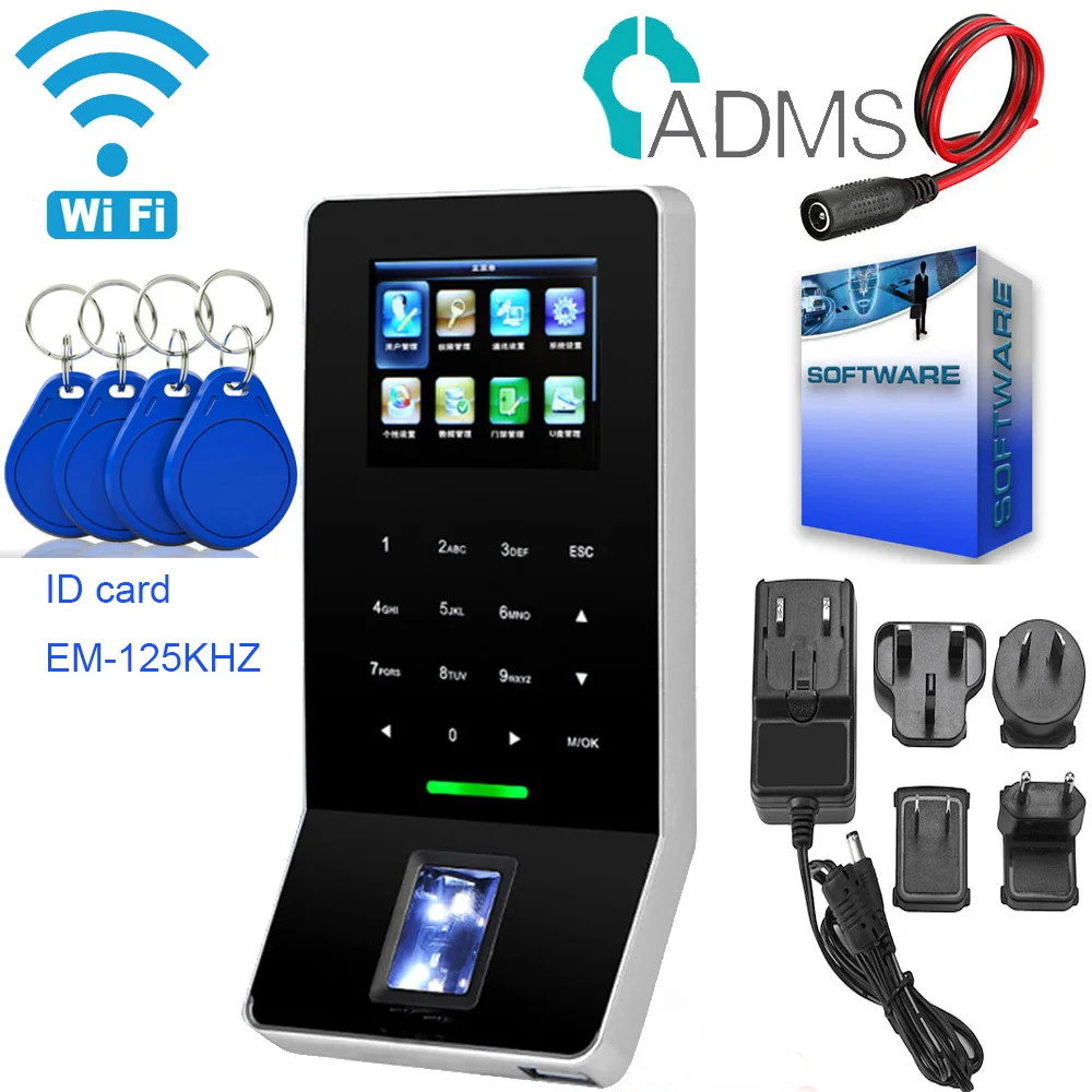 

F22 F28 WIFI TCP/IP USB Biometric Fingerprint Door Access Control System Color Screen Time Attendance Optional RFID Card Reader