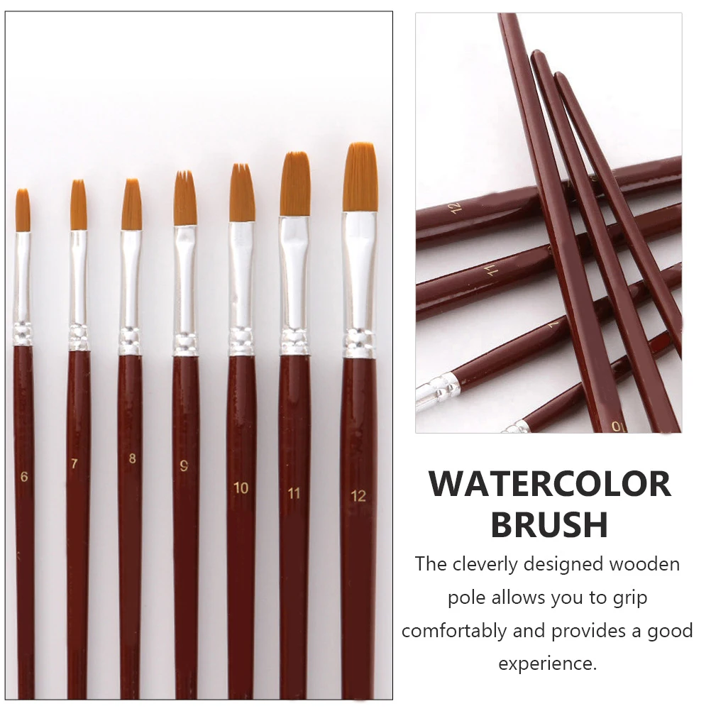 

24Pcs Painting Brush Set Watercolor Brushes with Wooden Handle Professional Art Brushes for Watercolor Oil Acrylic Painting
