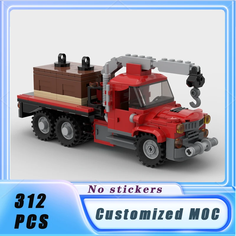 City Vehicle Series Vintage Flatbed Truck Building Blocks Model Bricks Display Collection Children's Toys Gifts 312PCS