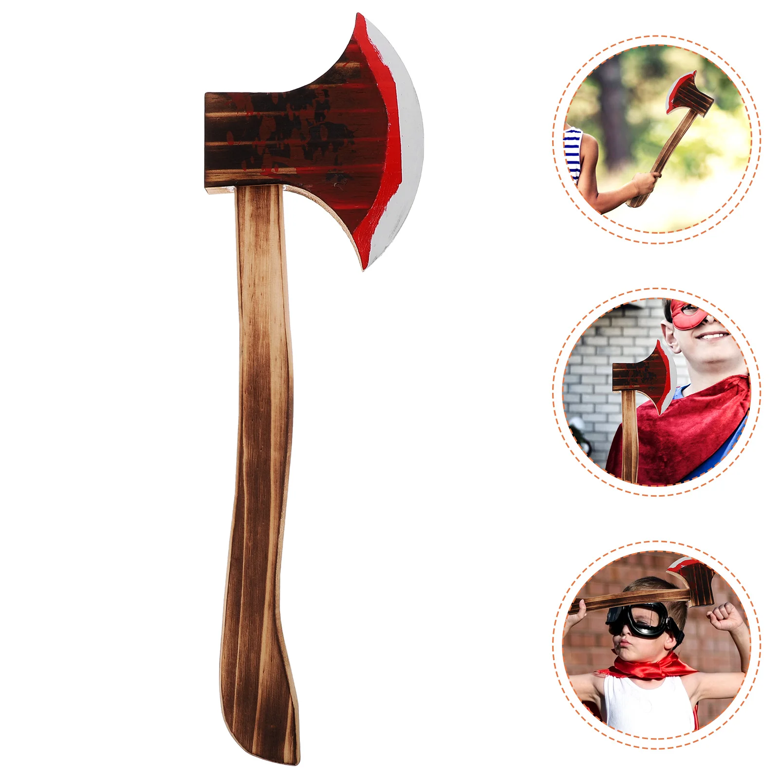 Wooden Ax Sword Model Toy Kids Axe Halloween Ornament Retro Props Pillar Lifelike Design Decorations Children Party