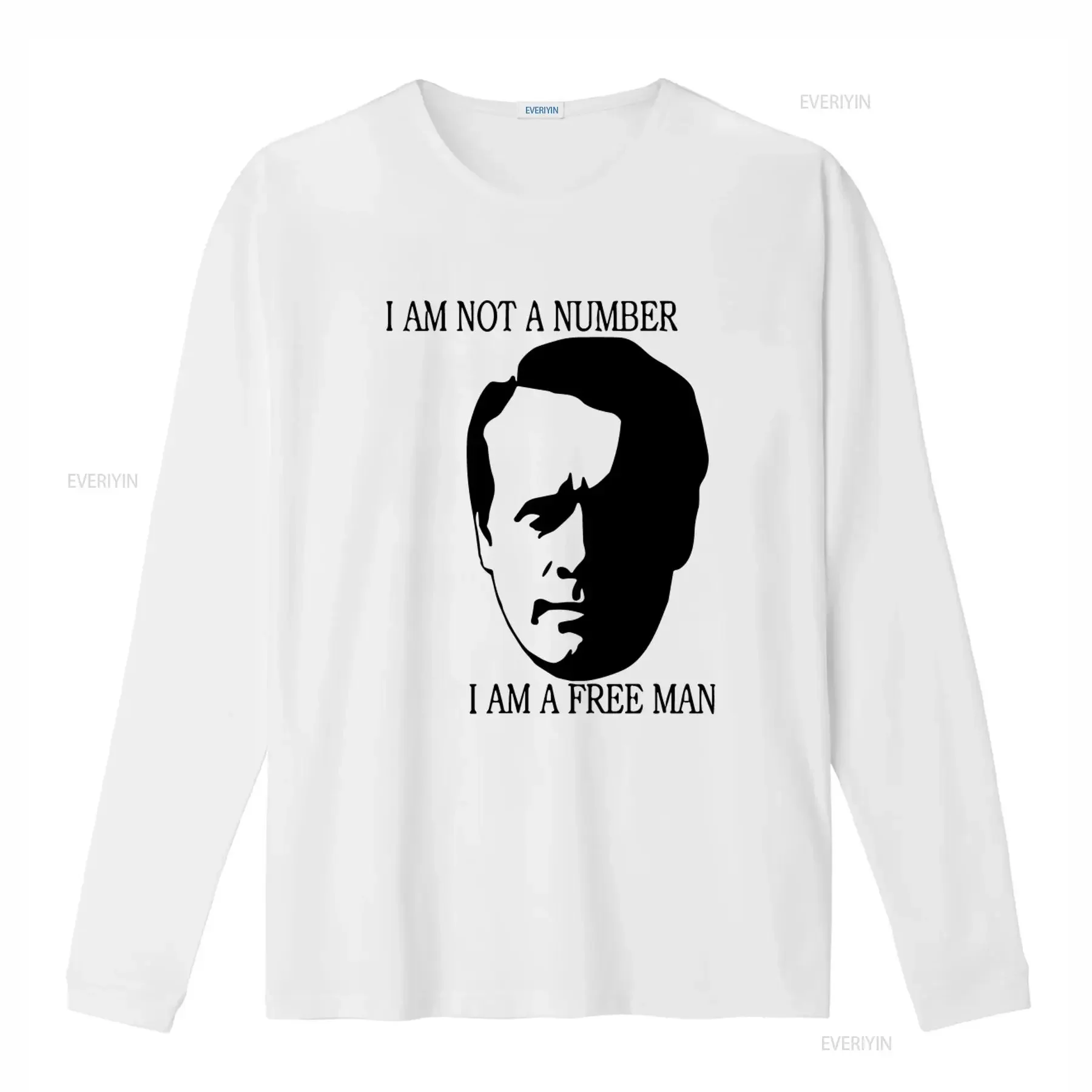 Prisoner T Shirt Retro 60's I Am Not A Number Free Man Print  vintage Washed Breathable fashion designer clothes Stretched