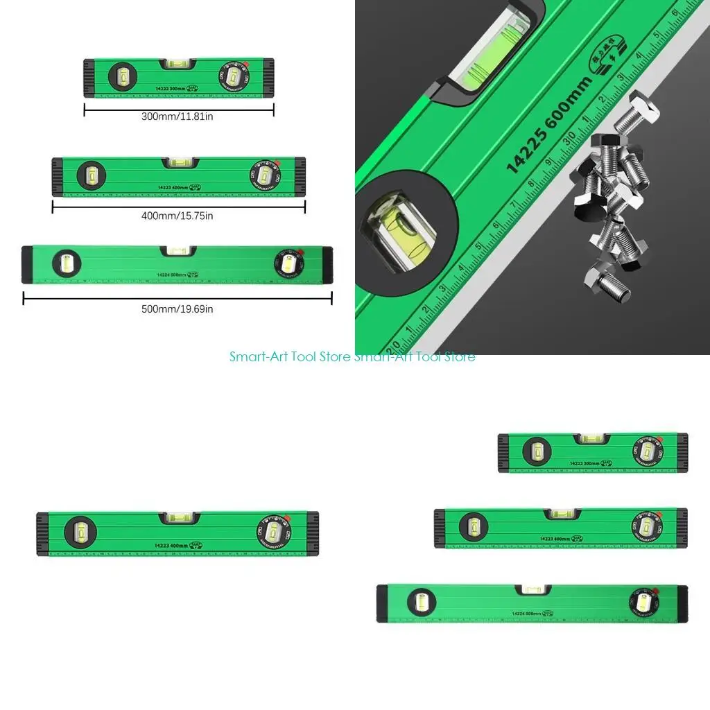 E1PB Spirits Level Leveling Tool Shockproof Level Ruler 300mm/400mm/500mm